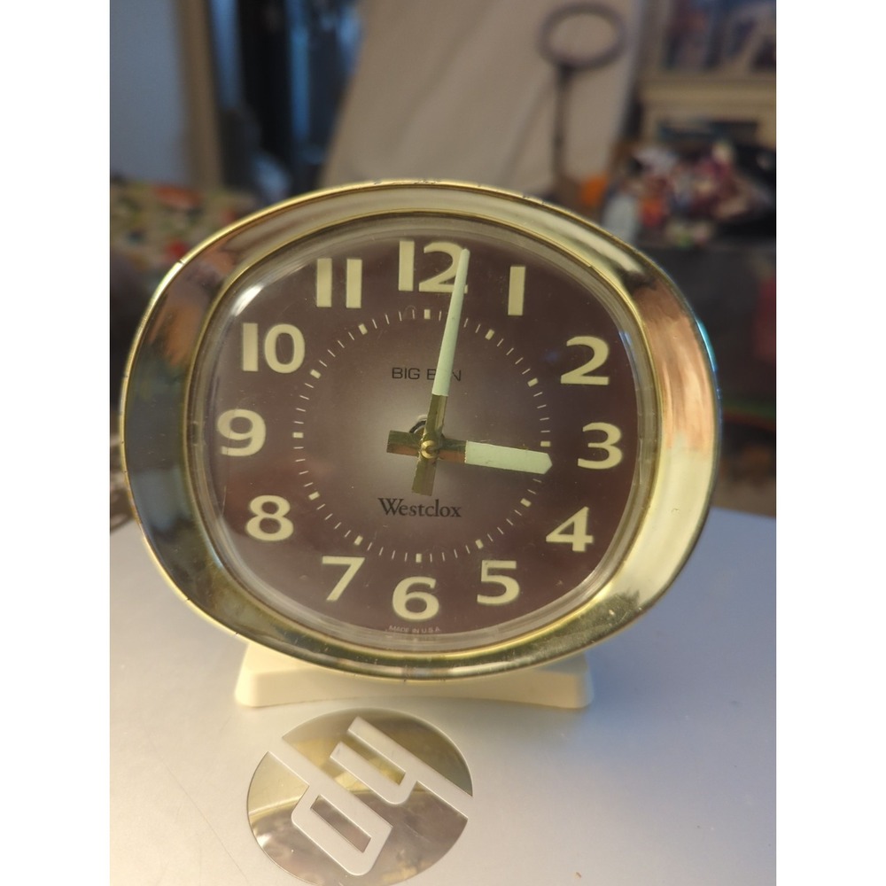 Vintage Westclox Big Ben Wind Up Alarm Clock Luminous Glow Dial USA